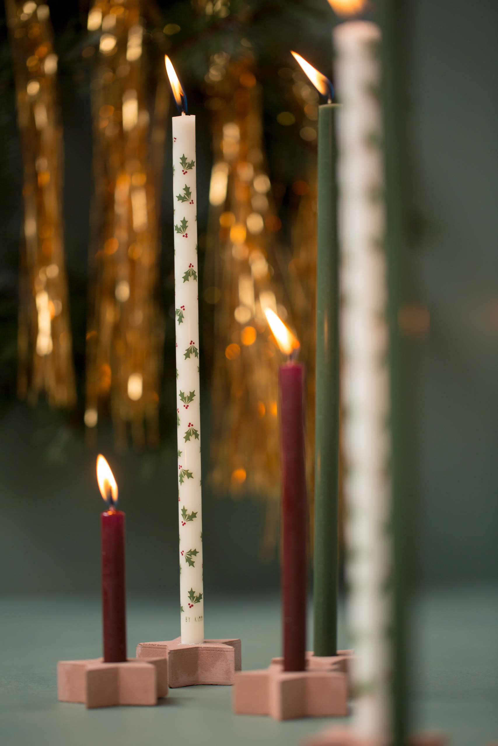 Potloodkaarsjes Holly Jolly - Afbeelding 3